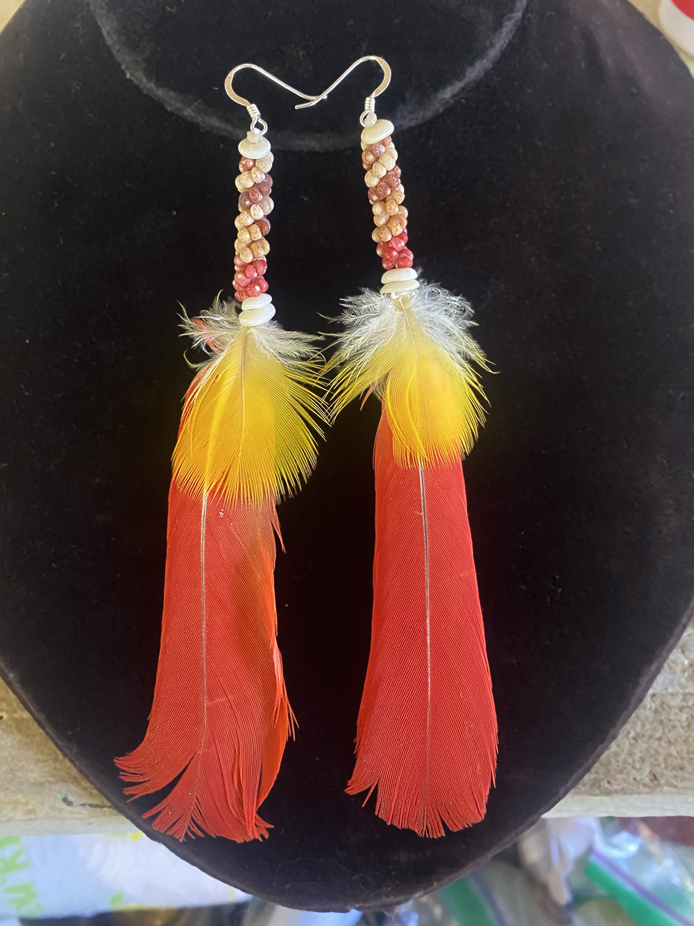 Rope & Feather Earrings 